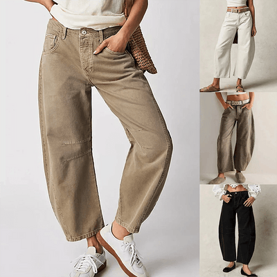 Dames Losse Fit Jeans Met Hoge Taille En Rechte Pijpen
