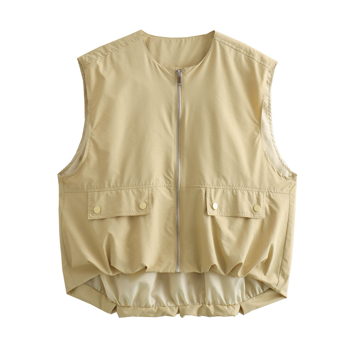 Dames Lichtgewicht Mouwloze Bodywarmer Met Rits En Zakken