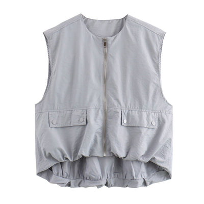 Dames Lichtgewicht Mouwloze Bodywarmer Met Rits En Zakken