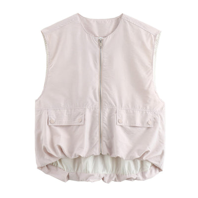 Dames Lichtgewicht Mouwloze Bodywarmer Met Rits En Zakken