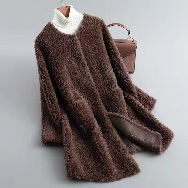 Dames Shearling Winterjas met Zakken