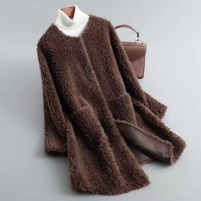 Dames Shearling Winterjas met Zakken