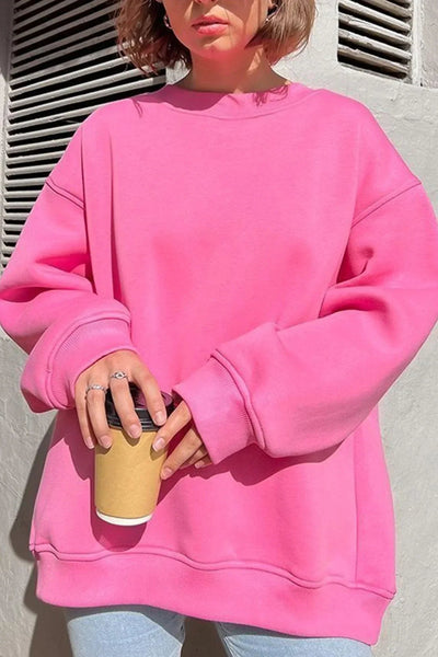 Dames Oversized Sweater Met Ronde Hals En Lange Mouwen