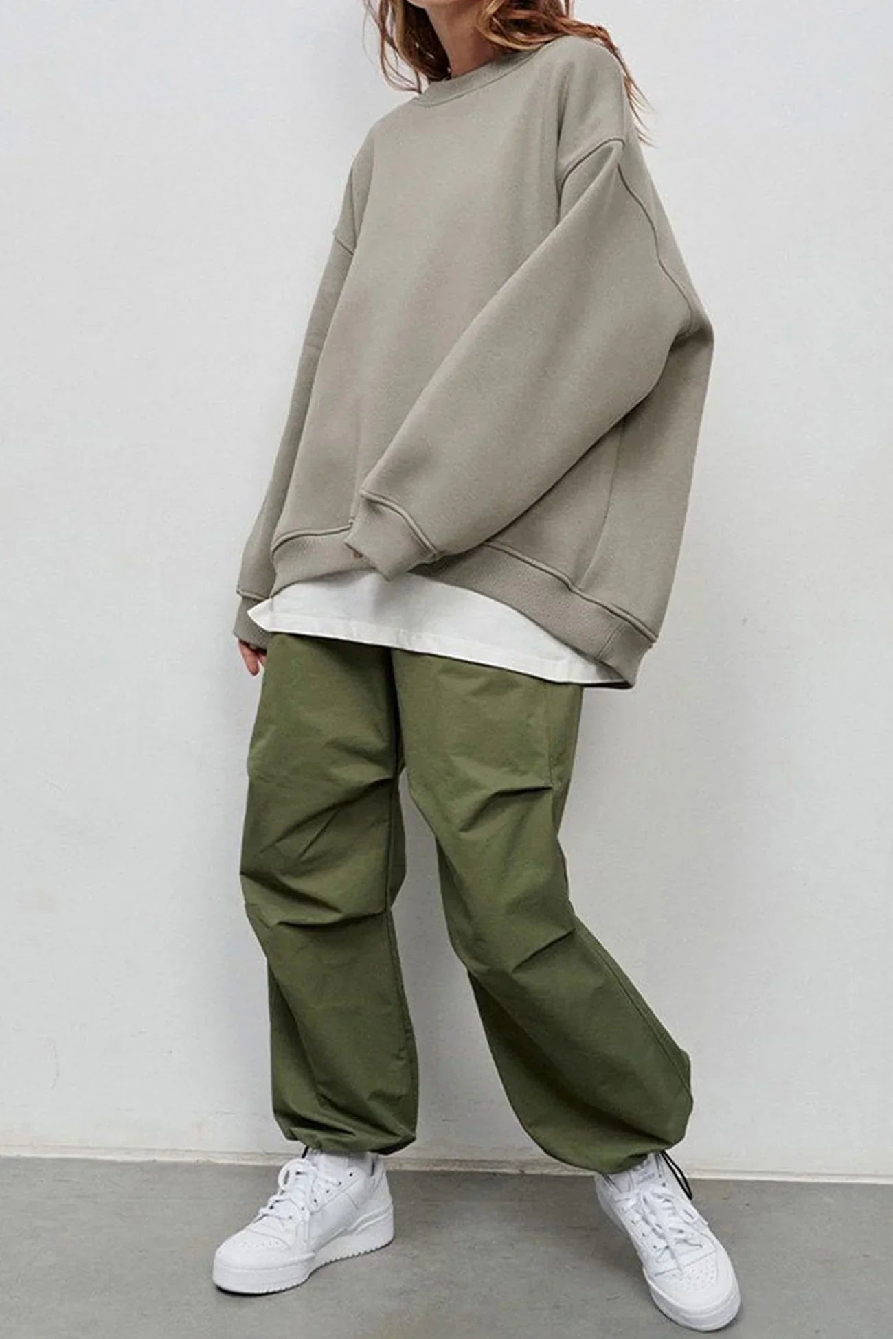 Dames Oversized Sweater Met Ronde Hals En Lange Mouwen