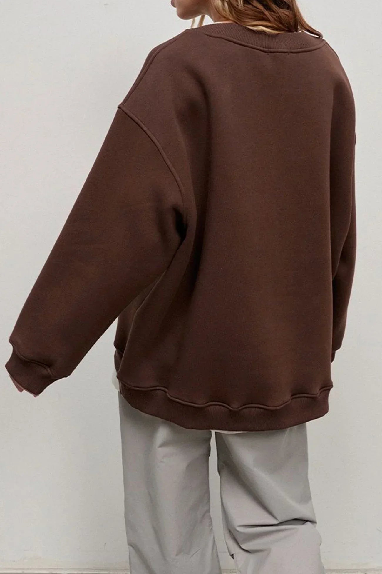 Dames Oversized Sweater Met Ronde Hals En Lange Mouwen