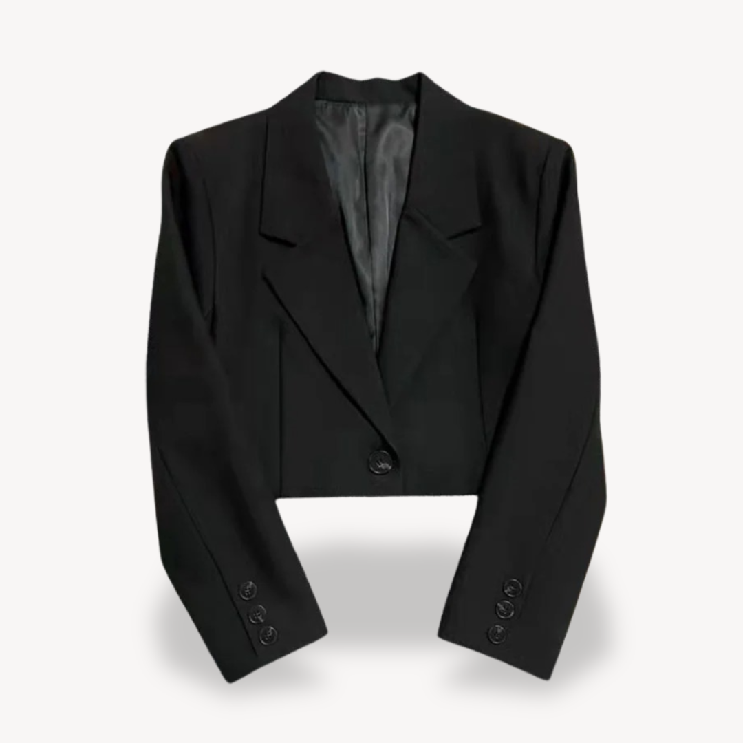 Dames Cropped Blazer Met Elegante Pasvorm
