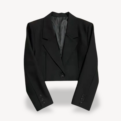 Dames Cropped Blazer Met Elegante Pasvorm