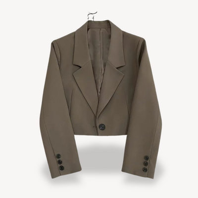 Dames Cropped Blazer Met Elegante Pasvorm