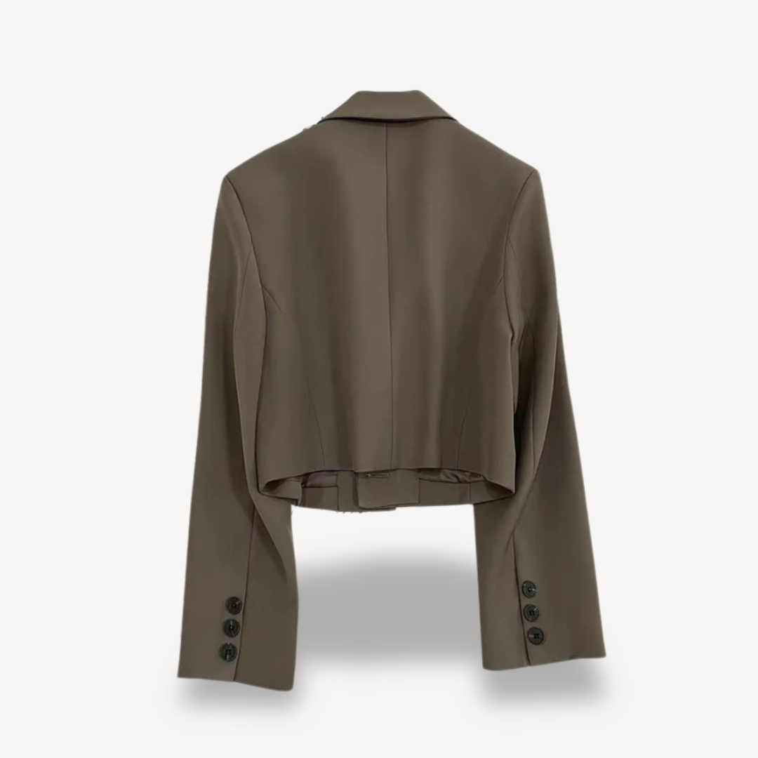 Dames Cropped Blazer Met Elegante Pasvorm