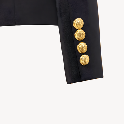 Dames Wollen Blazer Met Gouden Knopen