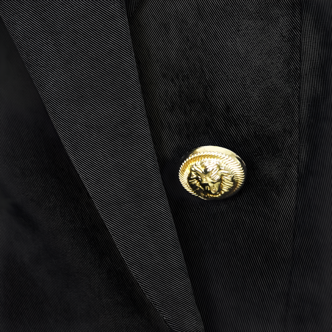 Dames Wollen Blazer Met Gouden Knopen