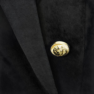 Dames Wollen Blazer Met Gouden Knopen