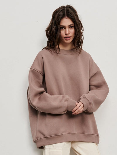 Dames Oversized Sweater Met Lange Mouwen En Ronde Hals