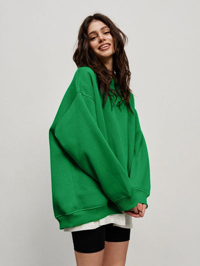 Dames Oversized Sweater Met Lange Mouwen En Ronde Hals