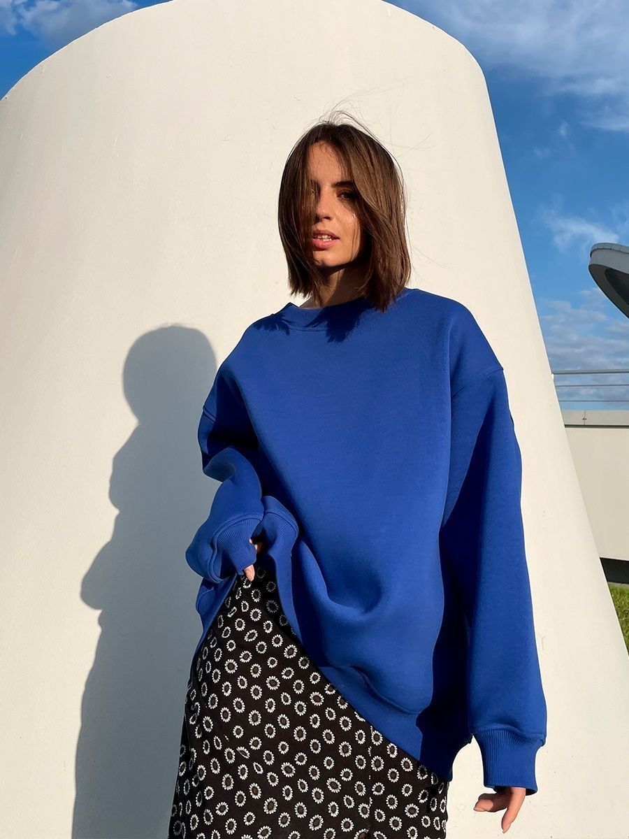 Dames Oversized Sweater Met Lange Mouwen En Ronde Hals