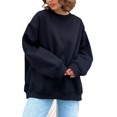 Dames Oversized Sweater Met Lange Mouwen En Ronde Hals