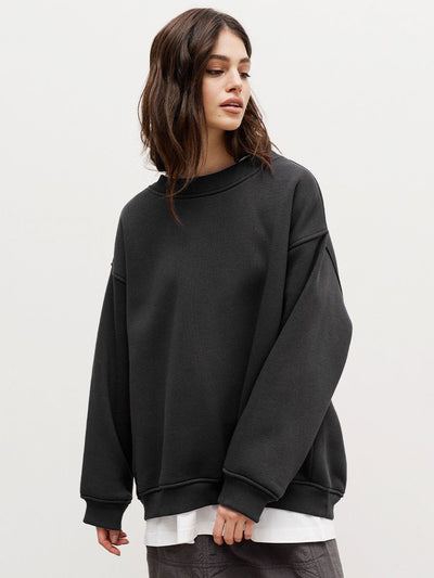 Dames Oversized Sweater Met Lange Mouwen En Ronde Hals