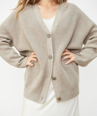 Dames Cashmere Cardigan Met V-Hals En Lange Mouwen