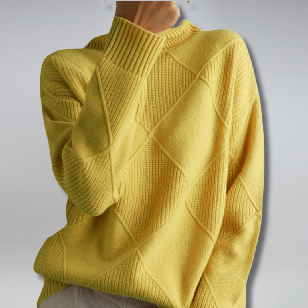 Dames Luxe Cashmere Coltrui Met Lange Mouwen