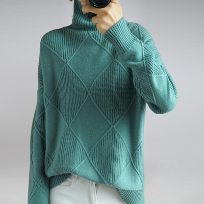 Dames Luxe Cashmere Coltrui Met Lange Mouwen