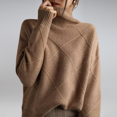 Dames Luxe Cashmere Coltrui Met Lange Mouwen