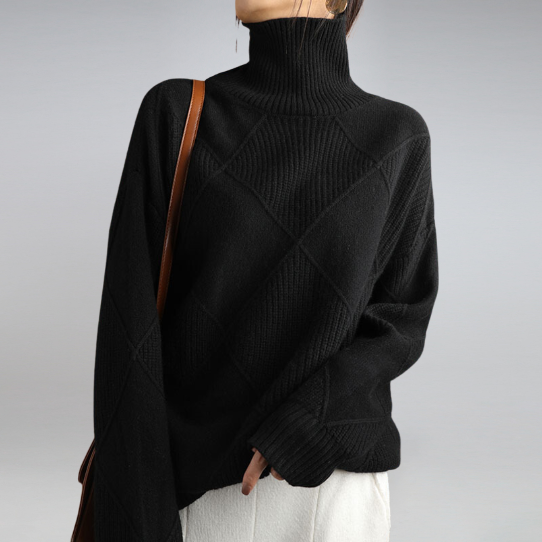 Dames Luxe Cashmere Coltrui Met Lange Mouwen