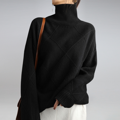 Dames Luxe Cashmere Coltrui Met Lange Mouwen