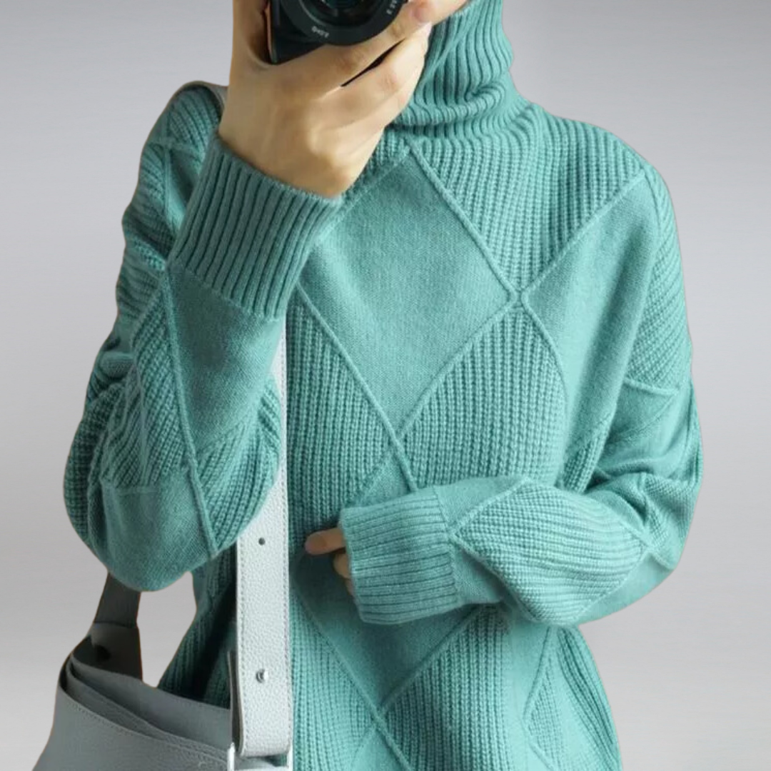 Dames Luxe Cashmere Coltrui Met Lange Mouwen