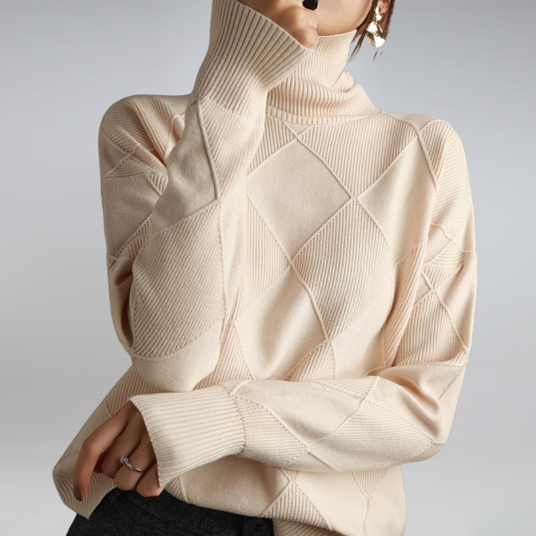 Dames Luxe Cashmere Coltrui Met Lange Mouwen