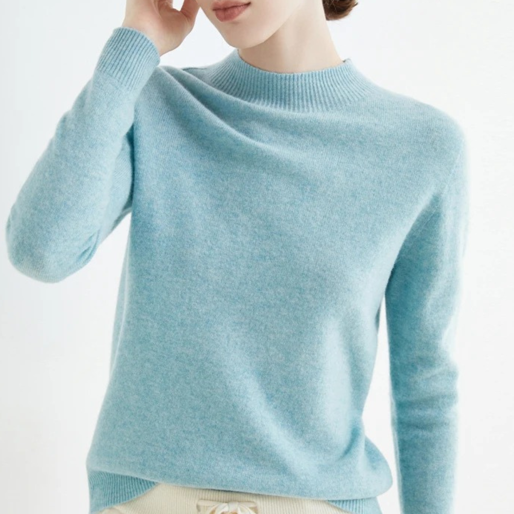 Dames Luxe Gebreide Cashmere Trui Met Lange Mouwen