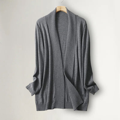Dames Kasjmier Cardigan Met Open Voorzijde En Lange Mouwen