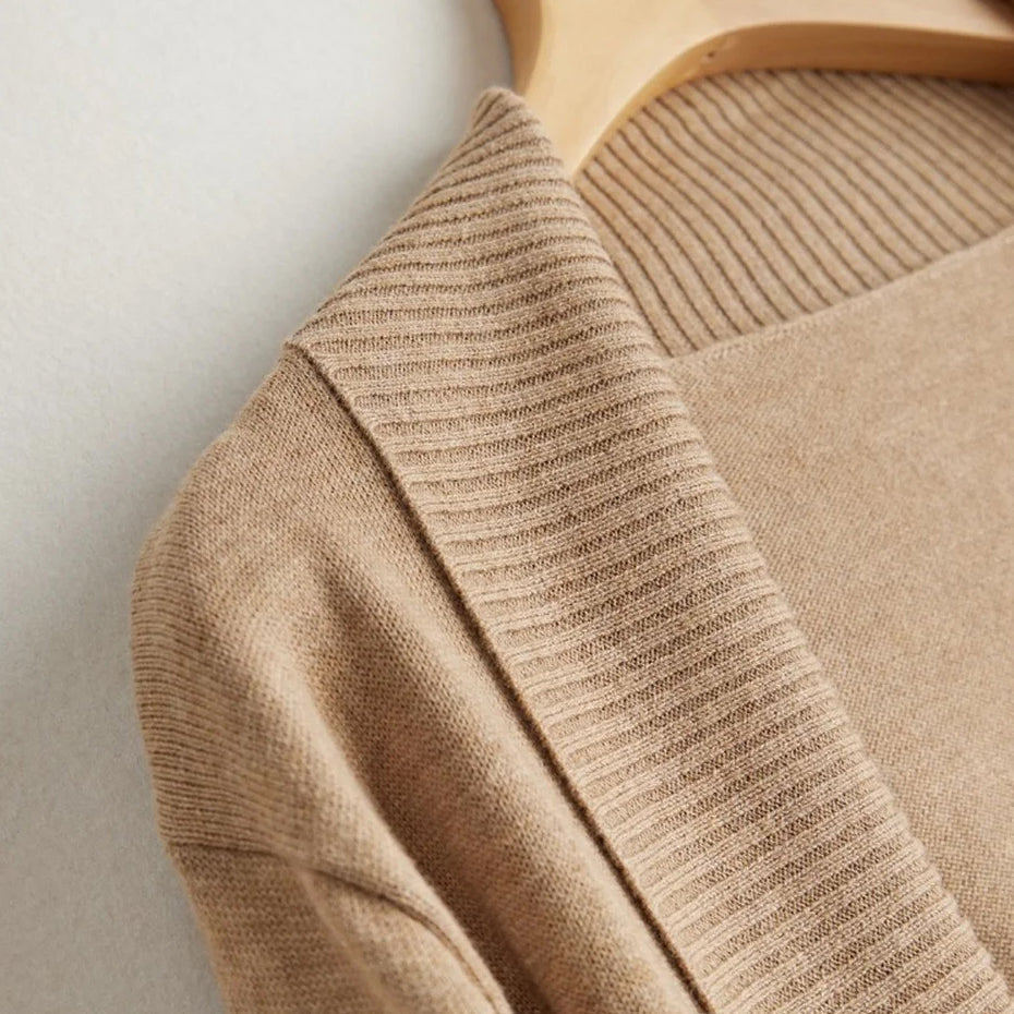 Dames Kasjmier Cardigan Met Open Voorzijde En Lange Mouwen