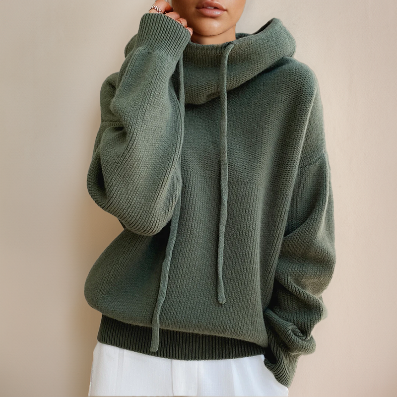Dames Wollen Hoodie Met Trekkoord En Lange Mouwen