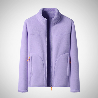 Dames Comfortabel Fleece Jasje Met Rits En Lange Mouwen