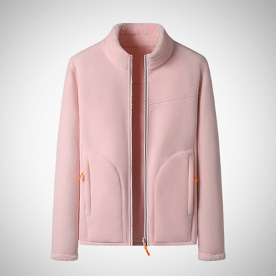 Dames Comfortabel Fleece Jasje Met Rits En Lange Mouwen