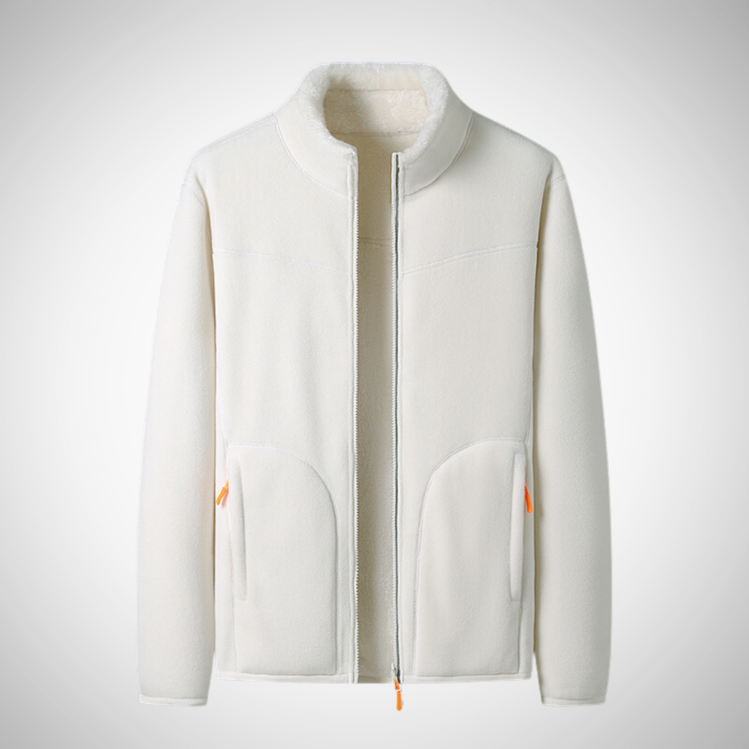Dames Comfortabel Fleece Jasje Met Rits En Lange Mouwen