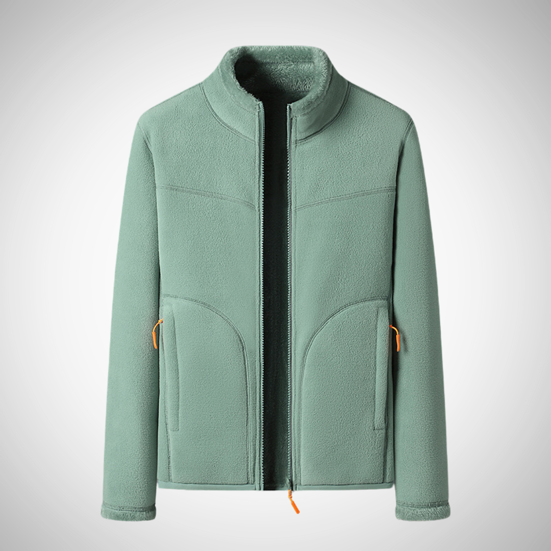 Dames Comfortabel Fleece Jasje Met Rits En Lange Mouwen