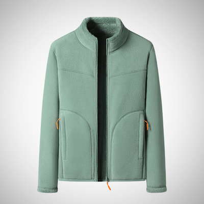 Dames Comfortabel Fleece Jasje Met Rits En Lange Mouwen