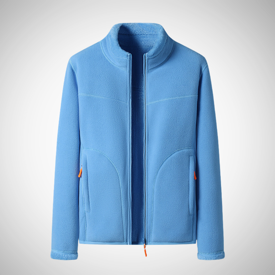 Dames Comfortabel Fleece Jasje Met Rits En Lange Mouwen