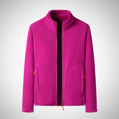 Dames Comfortabel Fleece Jasje Met Rits En Lange Mouwen