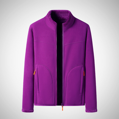 Dames Comfortabel Fleece Jasje Met Rits En Lange Mouwen