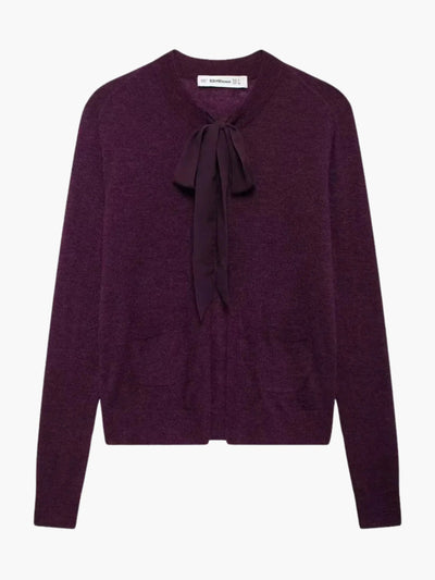 Dames Zachte Gebreide Cardigan Met Strikband En Handige Zakken