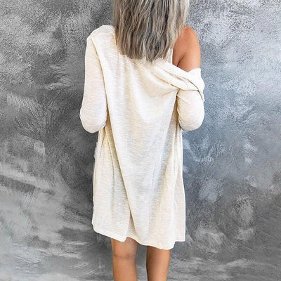 Dames Lange Cardigan Met Knoopsluiting En Lange Mouwen
