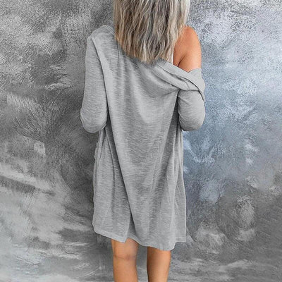Dames Lange Cardigan Met Knoopsluiting En Lange Mouwen