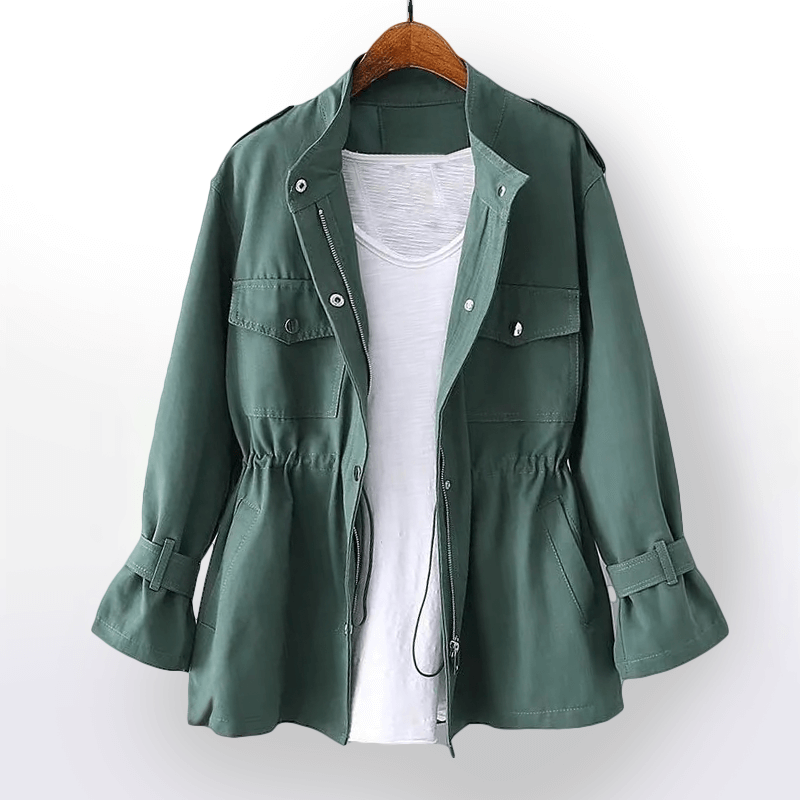 Dames Windbreaker Jas Met Zakken En Lange Mouwen