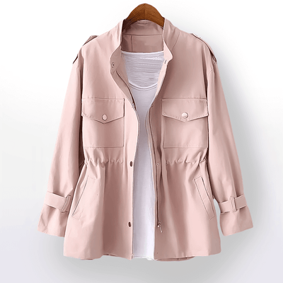 Dames Windbreaker Jas Met Zakken En Lange Mouwen