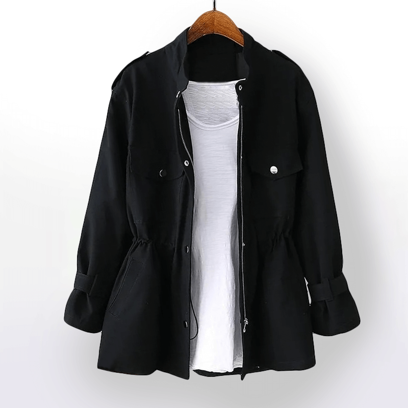 Dames Windbreaker Jas Met Zakken En Lange Mouwen