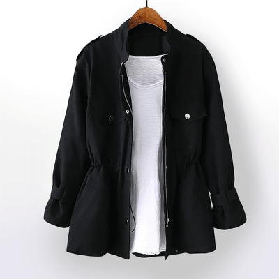 Dames Windbreaker Jas Met Zakken En Lange Mouwen