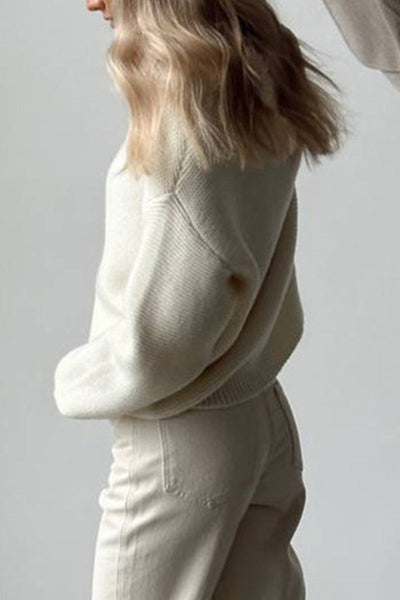 Dames Kasjmier Sweater Met Ronde Hals En Effen Ontwerp