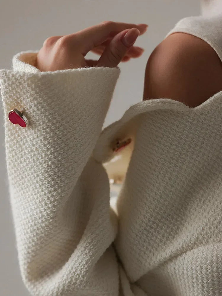 Dames Elegante Vest Met Hoge Kraag En Unieke Knopen